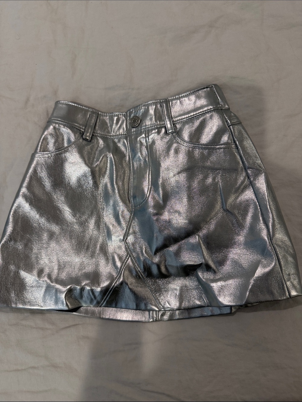 Zara metallic silver skirt